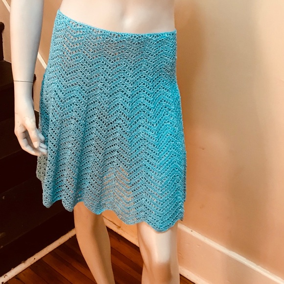Talbots Dresses & Skirts - Vintage Crochet blue skirt from Talbots.  FLARE